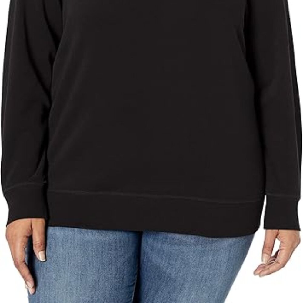 Amazon Essentials Women's Black French Terry Fleece Crewneck Sweatshirt Medium - Picture 8 of 10